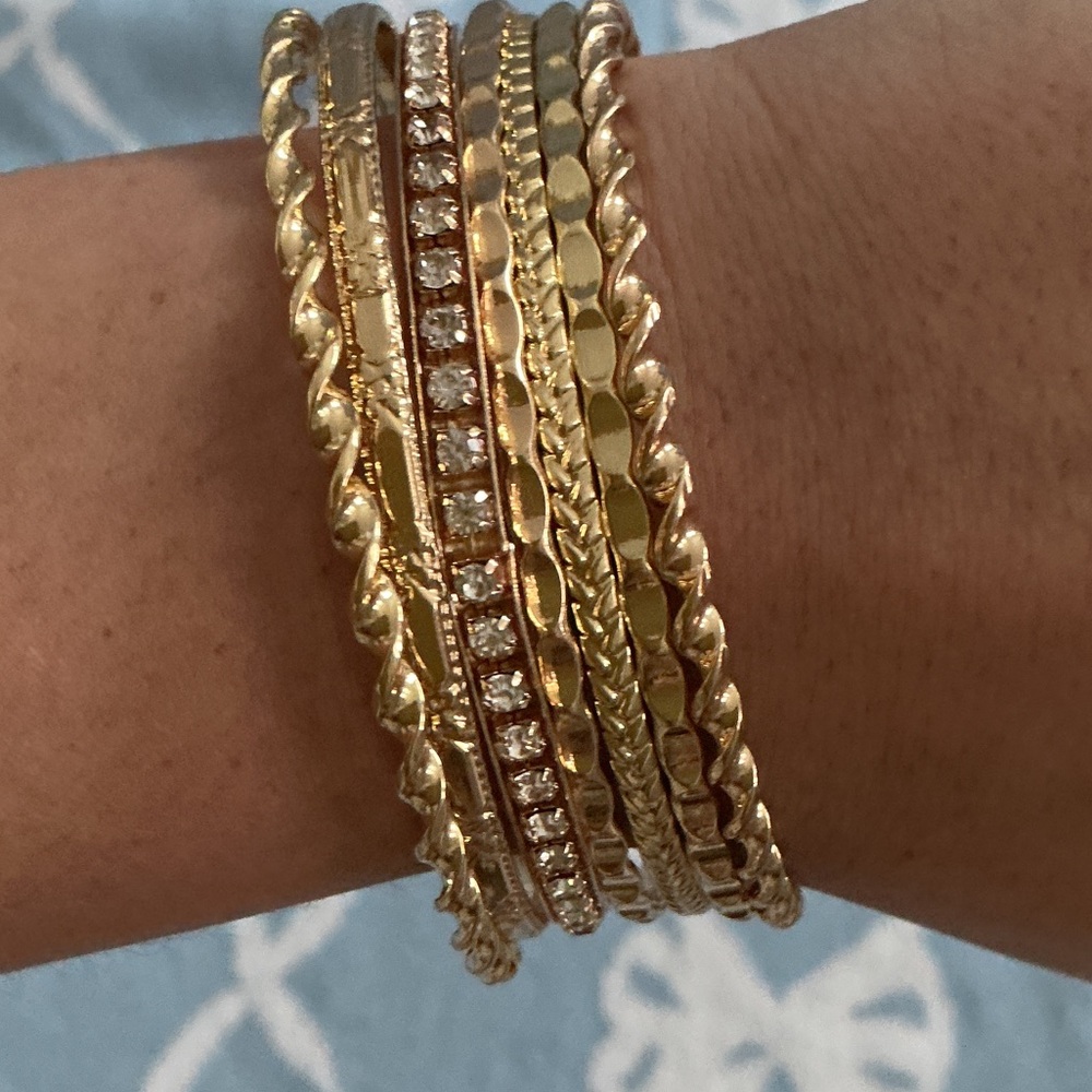 Elegant Gold and Silver Bracelet Set
